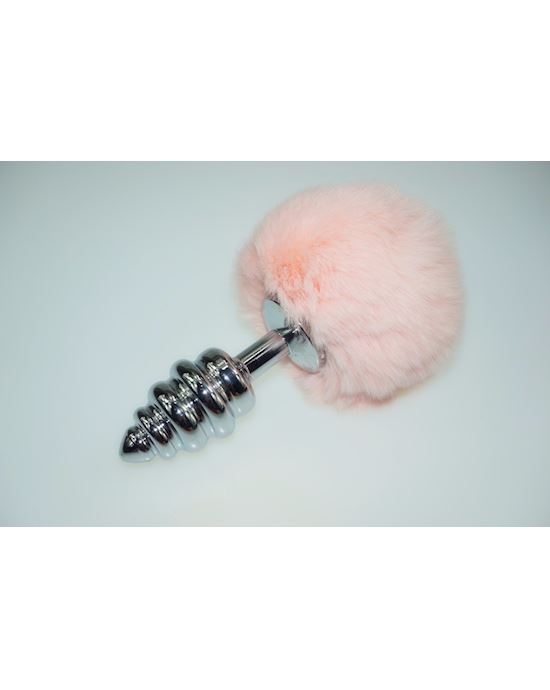 Fluffy Bunny Rippled Butt Plug