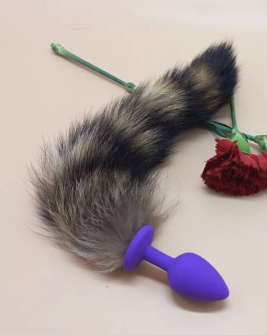 Silicone Butt Plug With Striped Tail