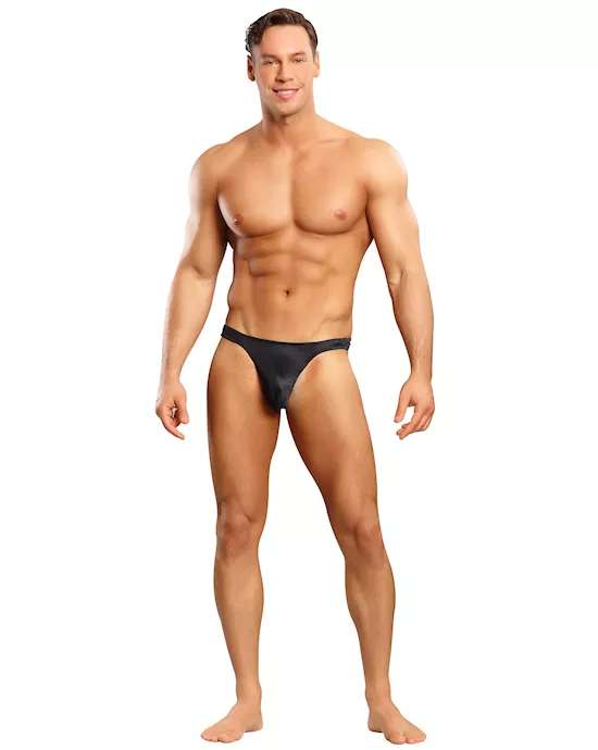 BONG THONG SATIN LYCRA BLACK