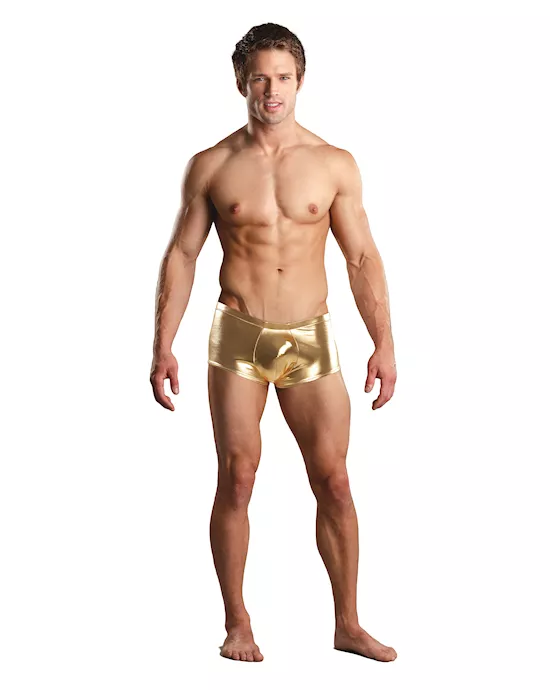 MINI SHORT LEATHR LAME GOLD
