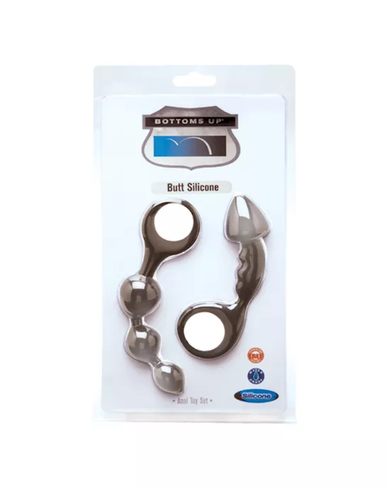 Bottoms Up Butt Silicone Anal Toy Set Smoke