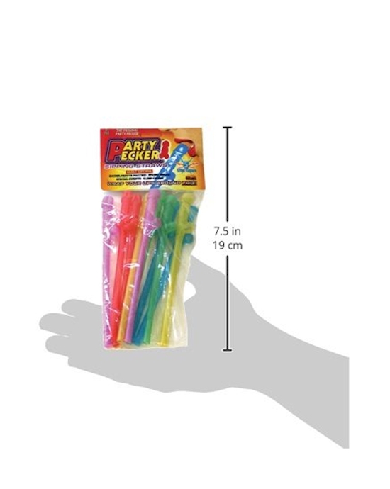 Party Pecker Straws Neon
