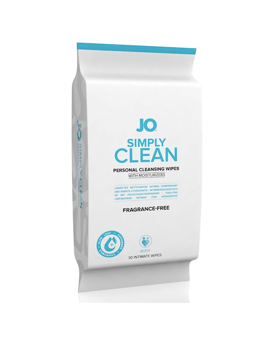 System Jo Wipes Simply Clean Fragrance Free 30 Pack