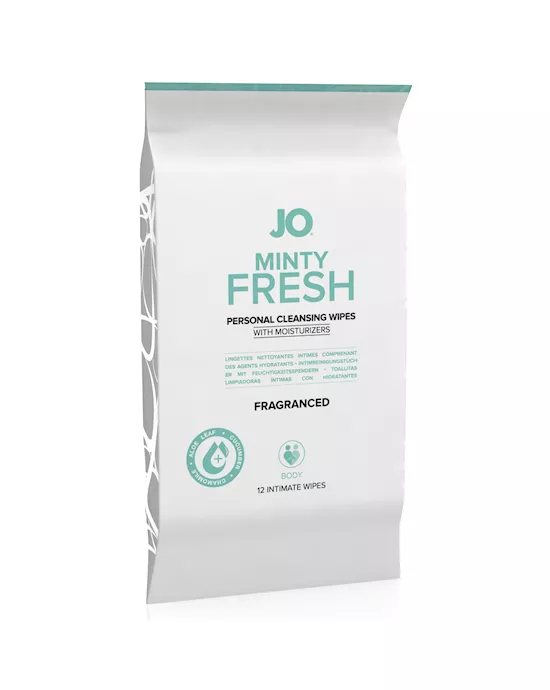 System JO Wipes Minty Fresh Fragranced 12 Pack