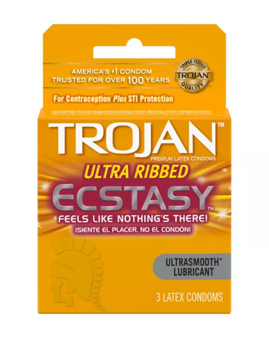 Trojan Ultra Ribbed Ecstasy 3pk