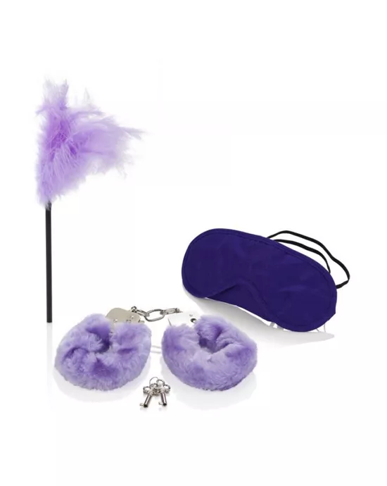 Dr Laura Berman Intimate Basics Mistress Kit Cuffs Tickler and Mask