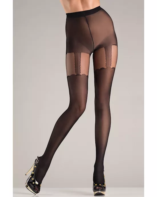 Faux Suspender Pantyhose