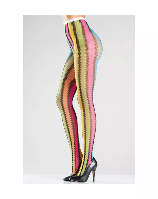 Knitted Zig Zag Tights - O/S