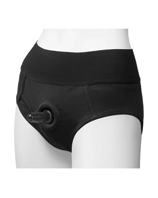 Vac-U-Lock Panty Harness With Plug Briefs S/M