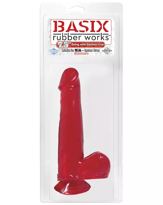 BASIX 7.5 INCH DONG W SUCTION RED