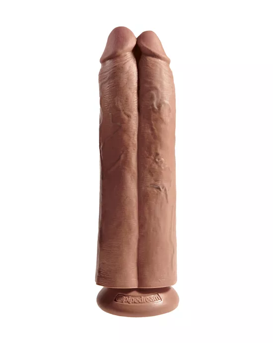 King Cock 11 Inch Two Cocks One Hole Suction Cup Dildo