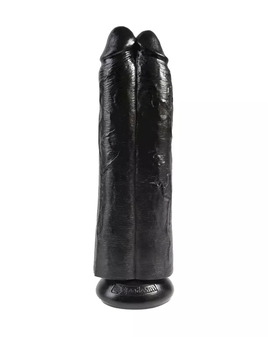 King Cock 11 Inch Two Cocks One Hole Suction Cup Dildo