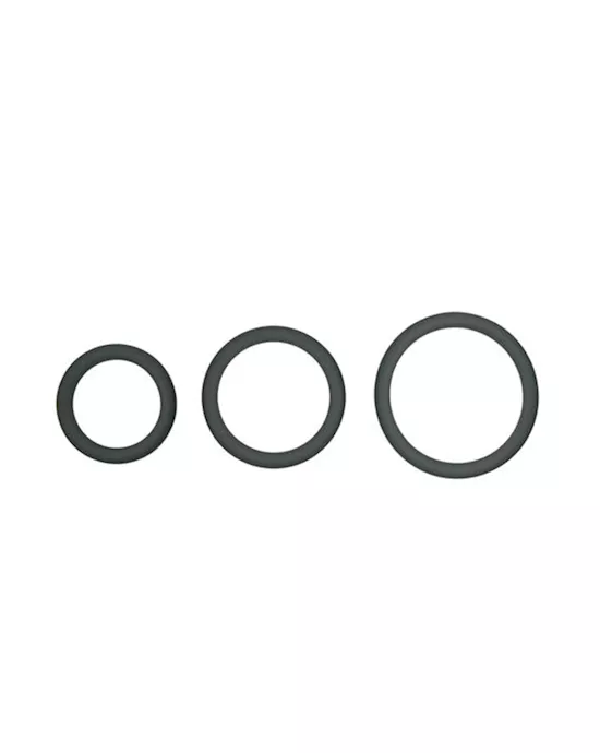 Hombre Snug-Fit Silicone Cock Rings Three Pack