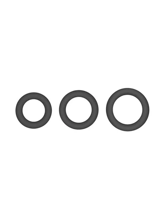 Hombre Snug Fit Silicone Thick Cock Rings 3 Pack