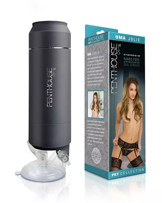 Penthouse Pet CyberSkin Hands-Free Adjustable Dual Stroker - Uma Jolie