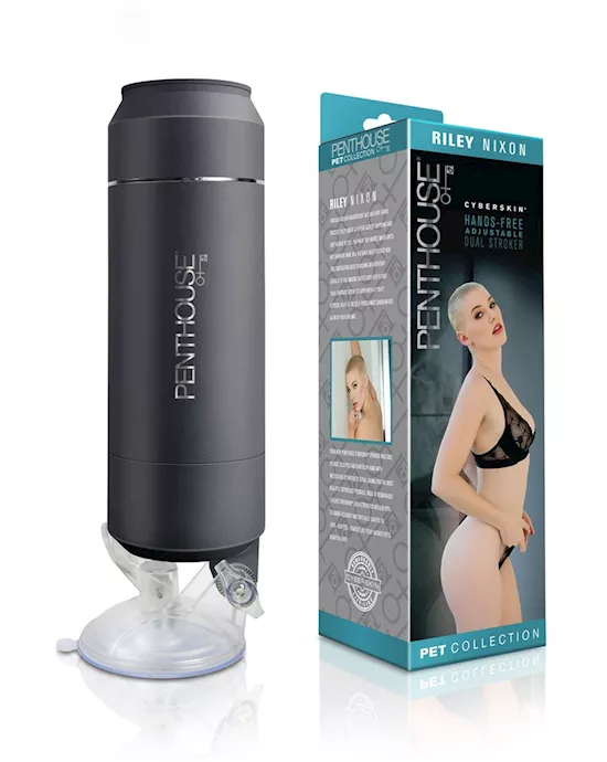 Penthouse Pet CyberSkin Hands-Free Adjustable Dual Stroker - Riley Nixon