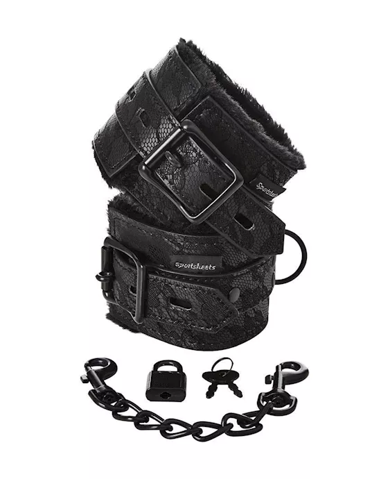 Sportsheets Lace Fur Lines Handcuffs