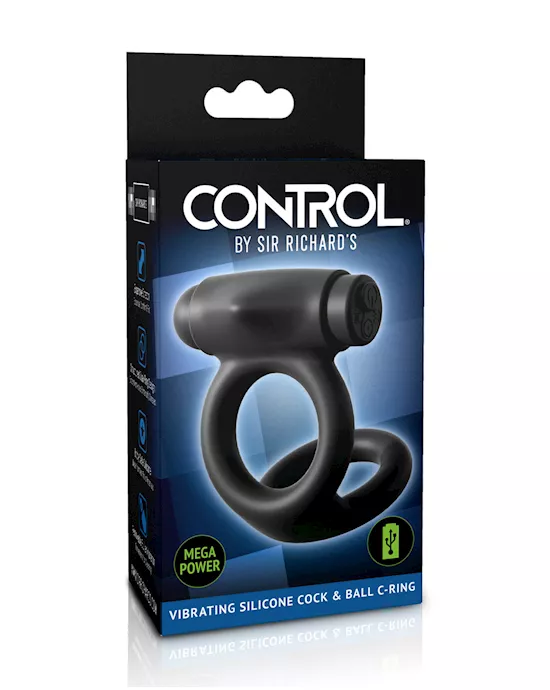 Control By Sir Richards Vibrating Silicone Cock And Ball Ring