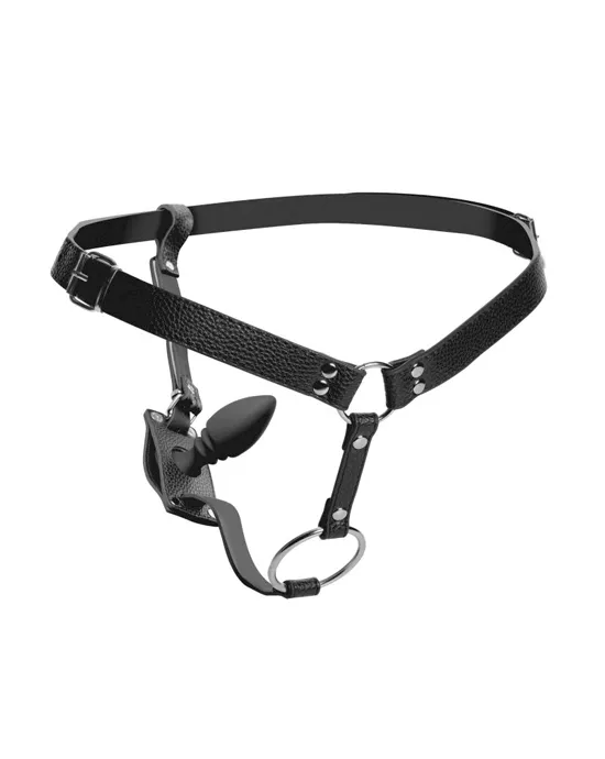 Male Harness With Silicone Butt Plug