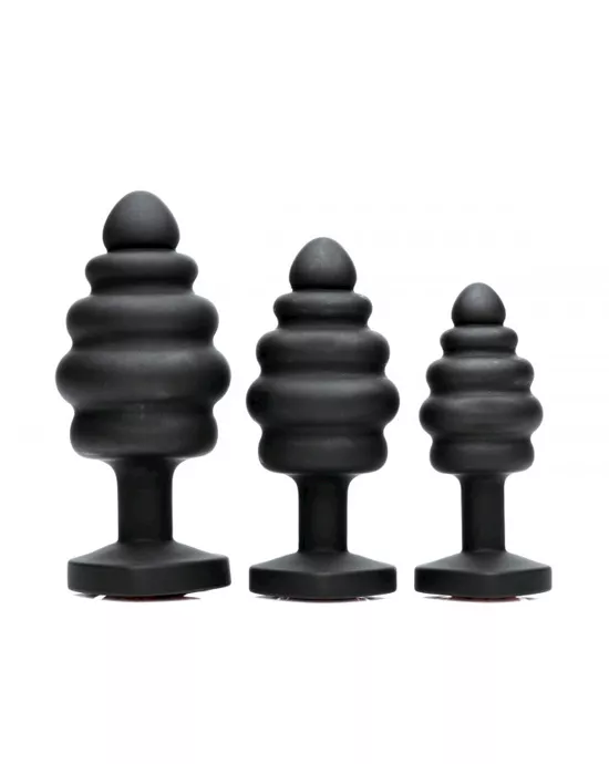 Heart Gem Silicone 3 Piece Anal Plug Set