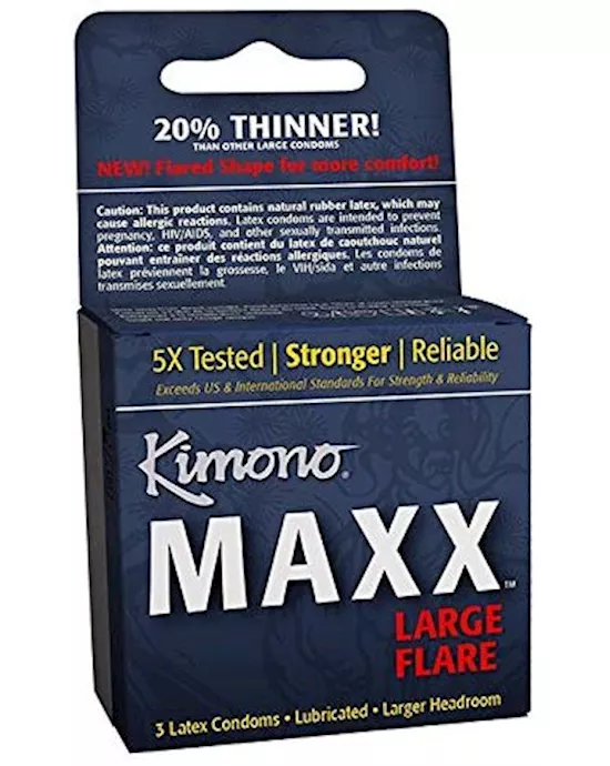 Kimono Maxx Large Flare Condoms 3 Pack