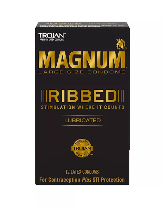 Trojan Magnum Ribbed Condoms 12 Pack