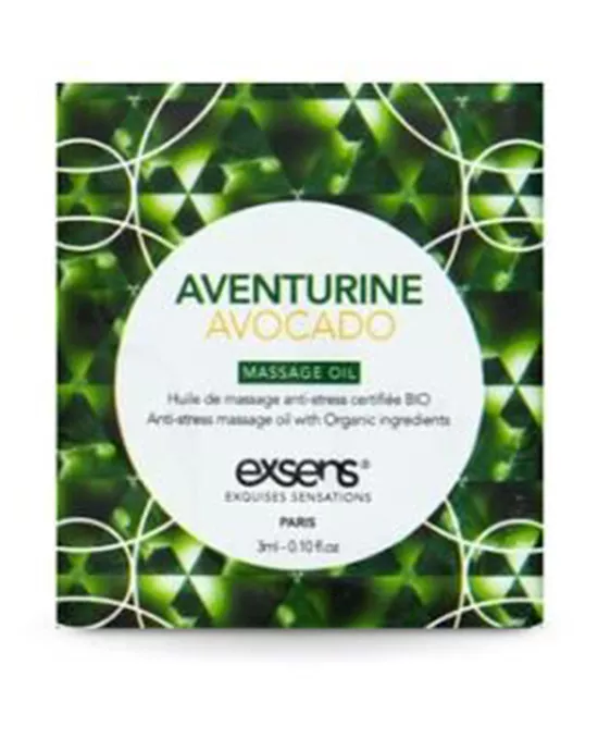 Organic Massage Oil with Stones Sachet - Aventurine Avocado