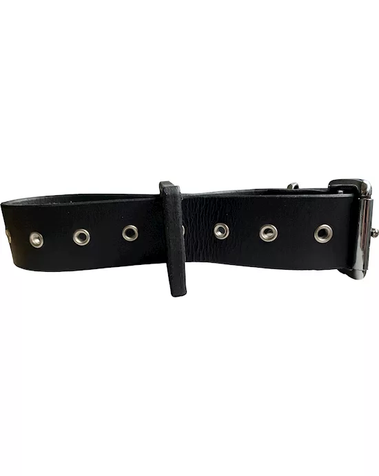 Bound X Adjustable Leather Strap Cuff 