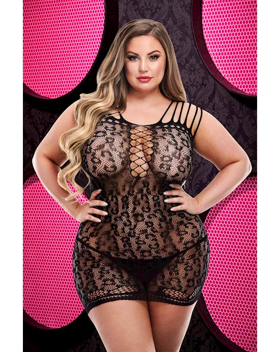 Leopard Lace Mini Dress  