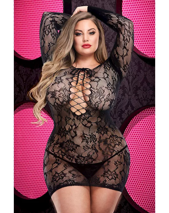 Lace Off the Shoulder Mini Dress 