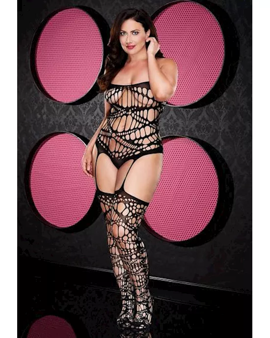 RIDE OR DIE BODYSTOCKING WITH GARTER THIGH HIGHS