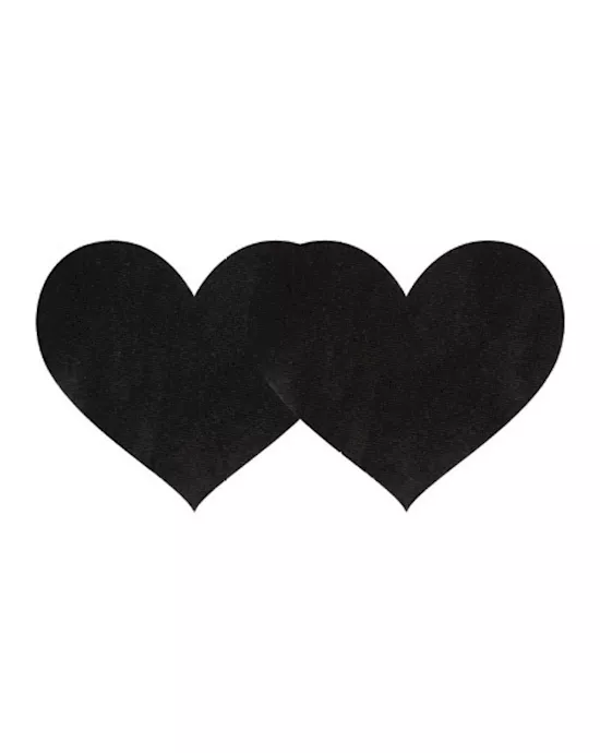 Black Satin Heart Pasties