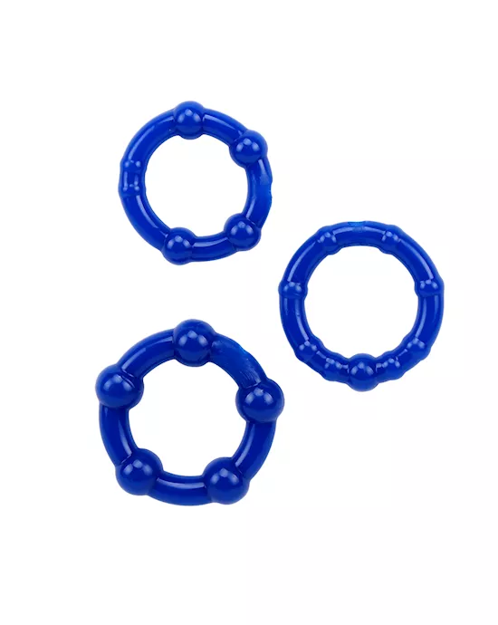 Beaded Cock Ring Set - 3 Pack