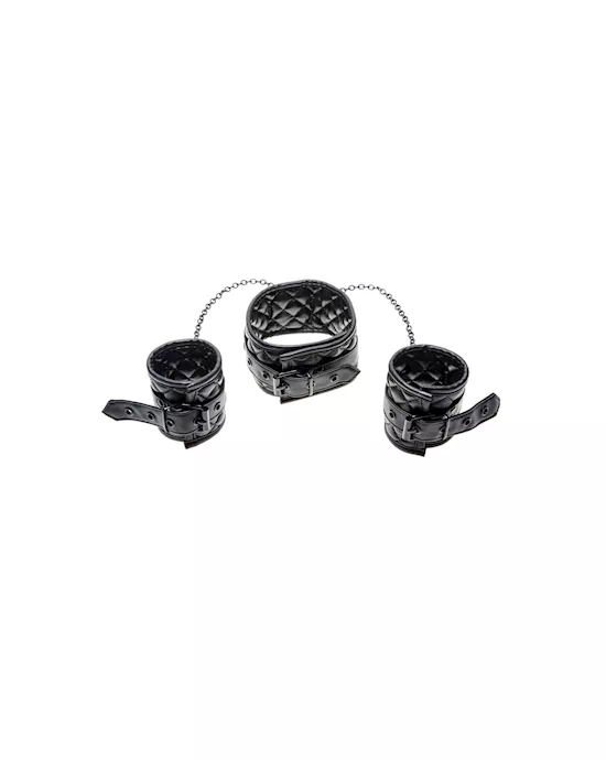 X-Play Quilted Collar and Wrist Cuff Set