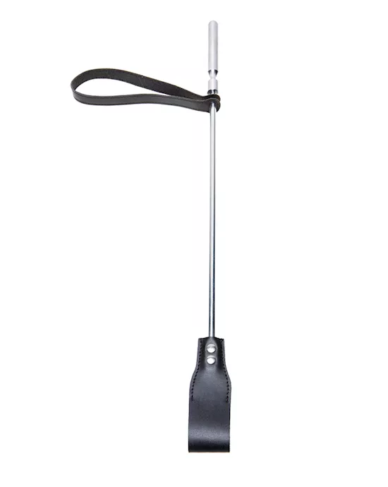 Triple X Leather Crop with Metal Handle