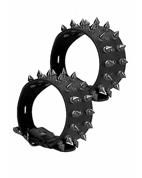Ouch! Skulls and Bones - Ankle Cuffs with Spikes 