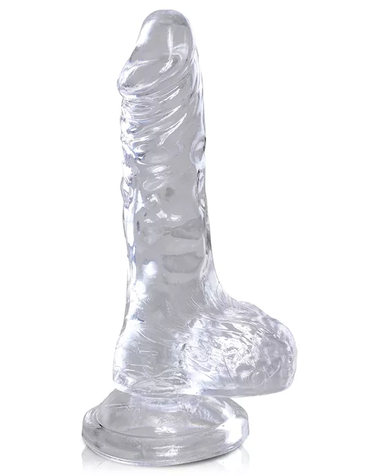 King Cock Clear Dildo with Balls - 4 Inch
