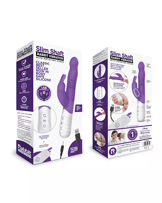 RR Rechargeable Slim Shaft Rabbit Purple
