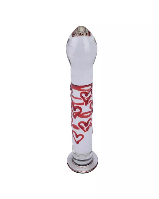Red Hearts Glass Massager 