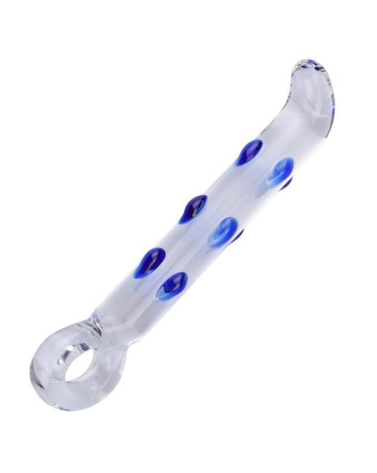 Blue Lines Teardrop Glass Massager