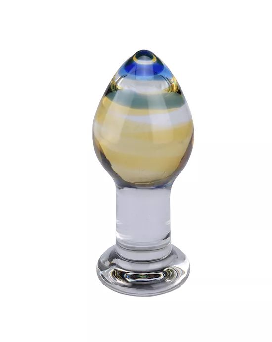 Swirl Pattern Glass Butt Plug