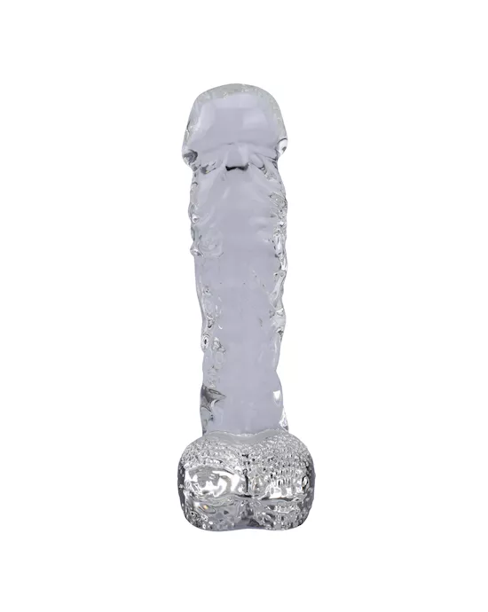 Lucent Realistic Glass Dildo With Balls 