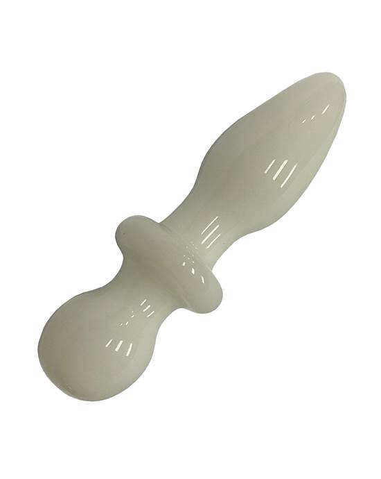 Lucent White Glass Butt Plug 