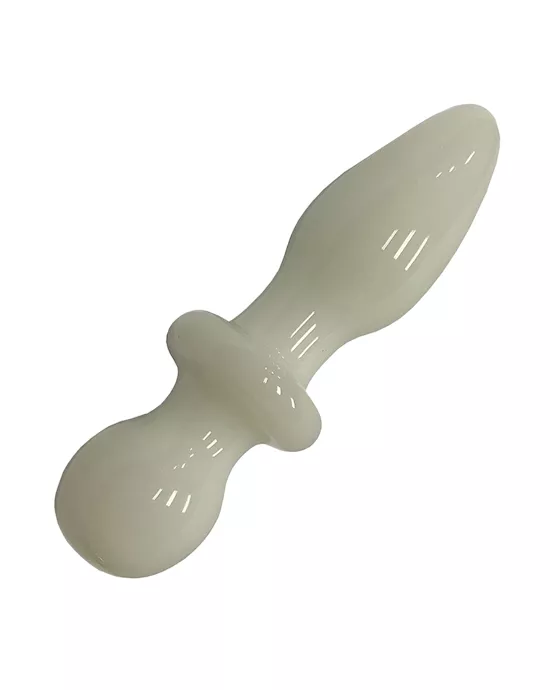 Lucent White Glass Butt Plug 
