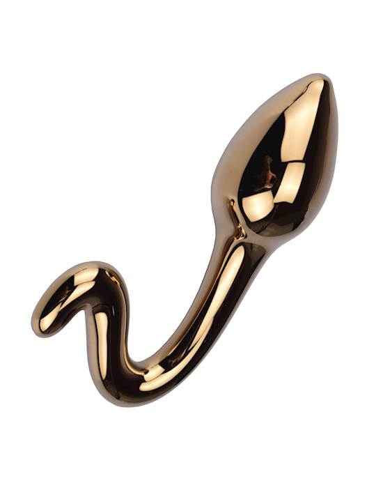 Lucent Gold Glass Curve Butt Plug