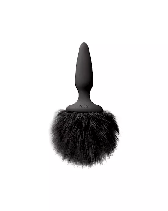 Bunny Tails Mini Black Fur Black