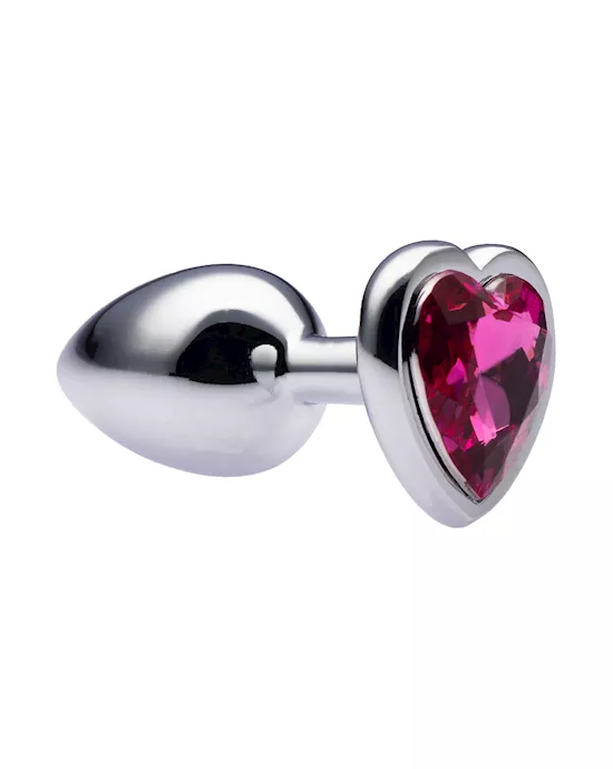 Kink Range Alloy Love Heart Gemmed Butt Plug  27 Inch