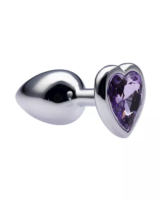 Kink Range Alloy Love Heart Gemmed Butt Plug - 2.7 Inch