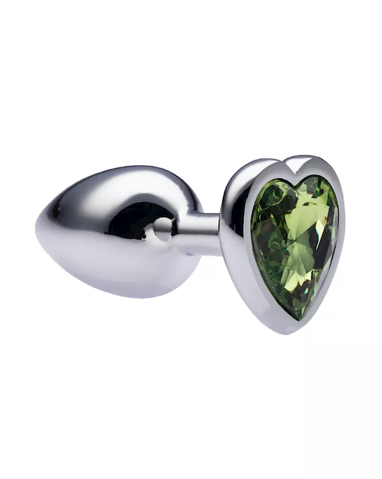 Kink Range Alloy Love Heart Gemmed Butt Plug - 2.7 Inch