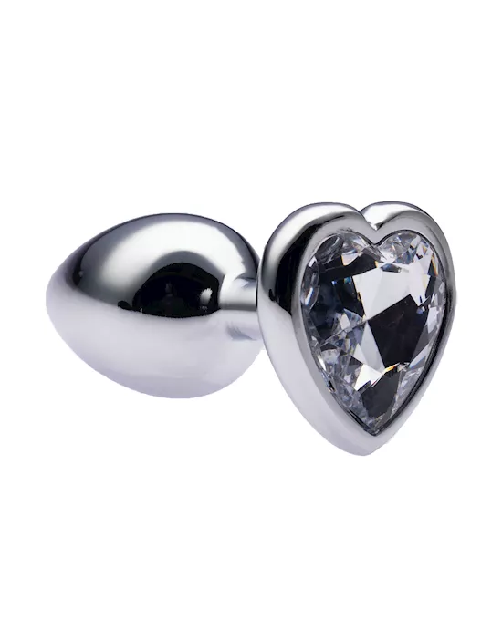 Kink Range Alloy Love Heart Gemmed Butt Plug - 2.7 Inch